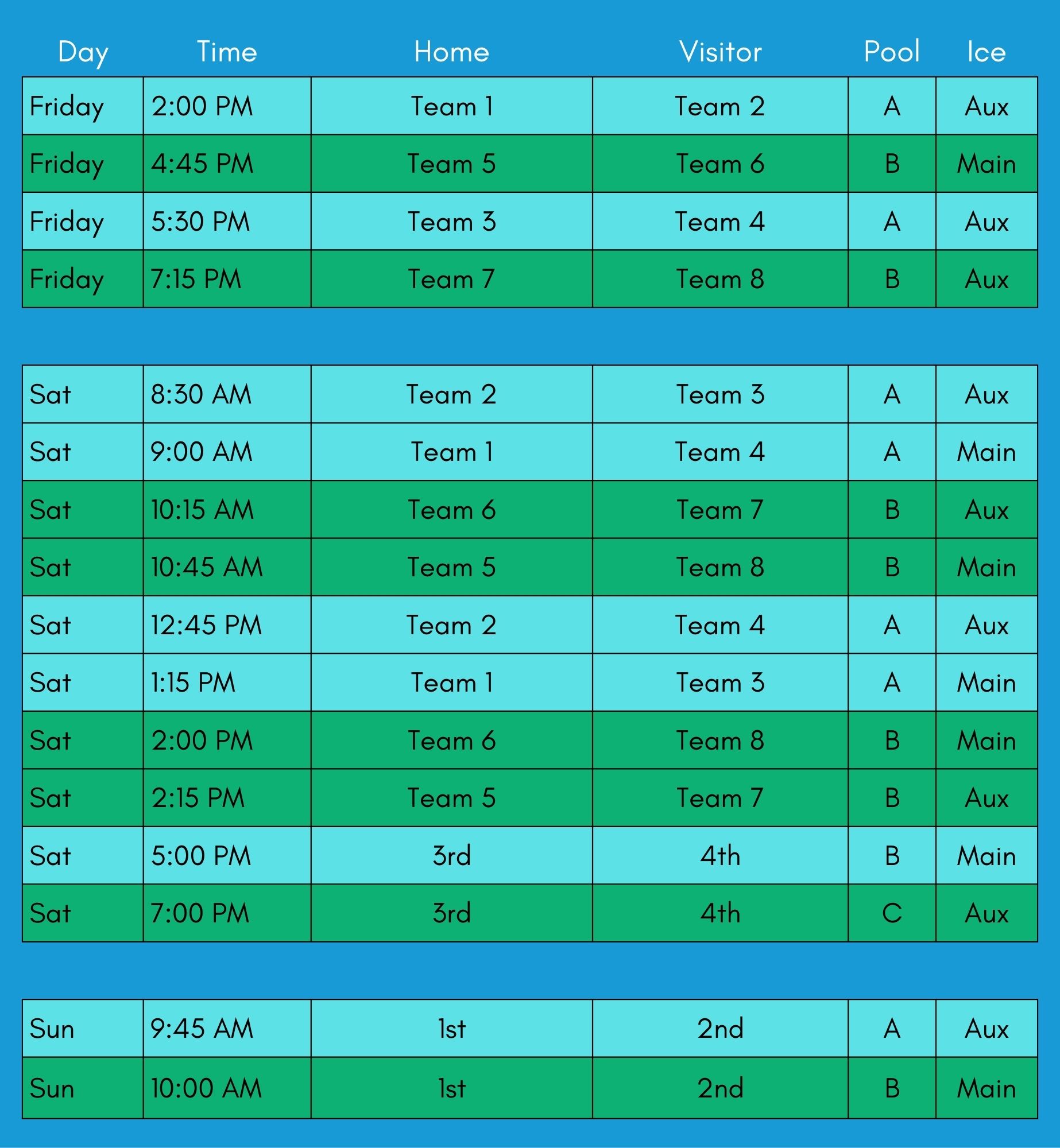 Jr Broncos U11 Schedule
